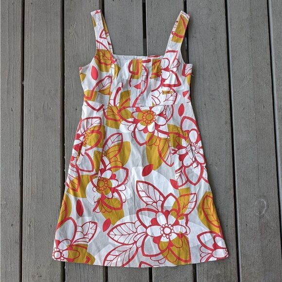 Anthropologie Dresses & Skirts - Anthro Maeve Multicolor Tropical‎ Floral A-line Empire Waist Mini Dress 6